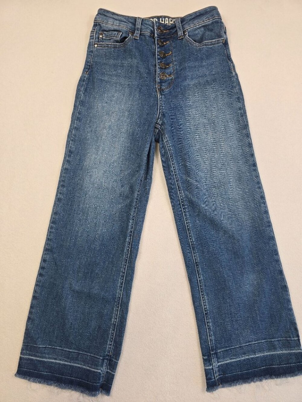 Good Hart Matilda Jane Crop Wide Leg Jeans Size 0 Denim Blue Button Fly